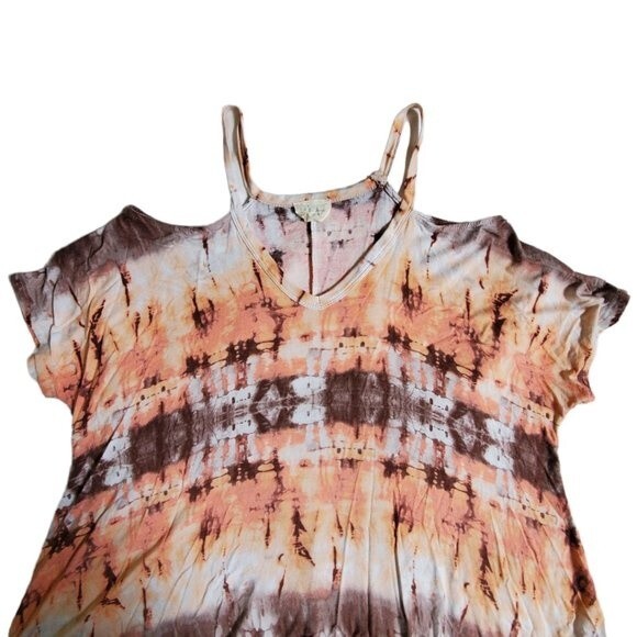 1.4.3. Story by Line Up Women's Short Sleeve Tye Dye Top Size M - Picture 3 of 10